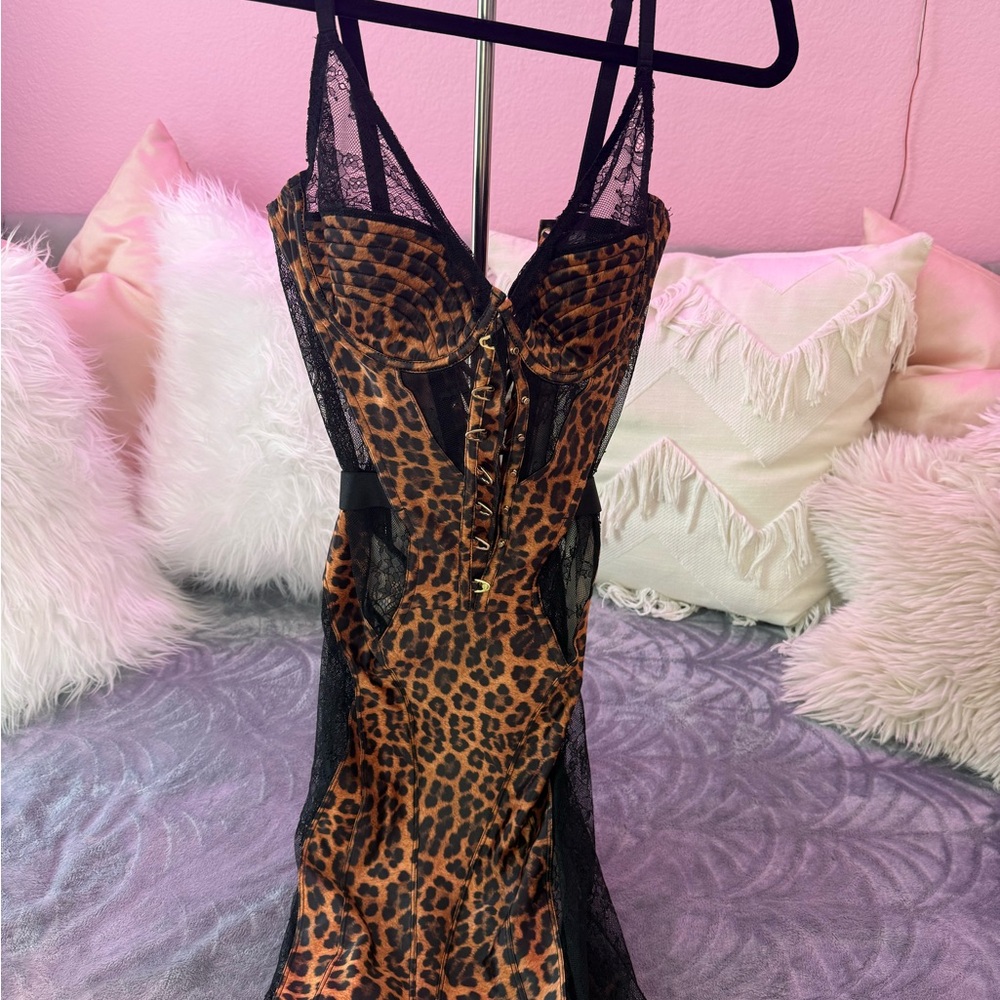 Honey Birdette Leopard Print Lace Dress
